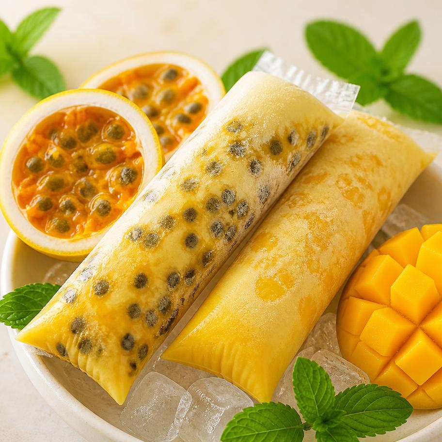 Geladinho gourmet sabor Maracujá e manga